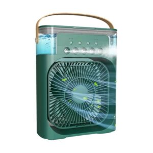 Ventilador Portátil Verde Led 07 Cores Mini Ar Climatizador