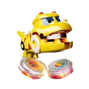 Brinquedo Beybleid Dinossauro Amarelo Lançador Gatilho