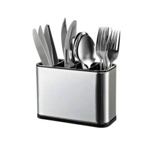 Suporte Escorredor de Talher Aço Inox Premium 4 Divisórias