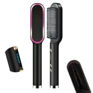 Escova Pente Alisadora Profissional Preto 34w Bivolt