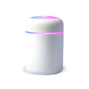 Umidificador Branco Aromatizador USB 300ml Ultrassônico Led