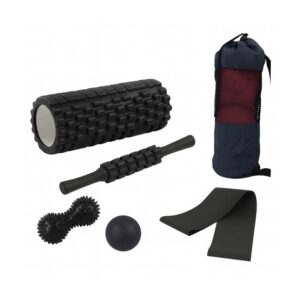 Conjunto de Yoga 5 Peças Rolo Bastão Faixa Elástica Bola