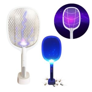 Raquete Elétrica Insetos Recarregável Led UV Atrai Mosquitos