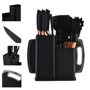 Kit Utensílios de Cozinha Preto Jogo Completo com 19 Peças
