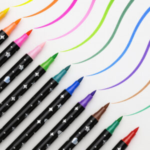 Canetas para Colorir com Glitter com 48 Cores Ponta Dupla