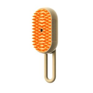 Escova à Vapor Bege/Laranja Para Pets 3 Em 1 Remove Pelos