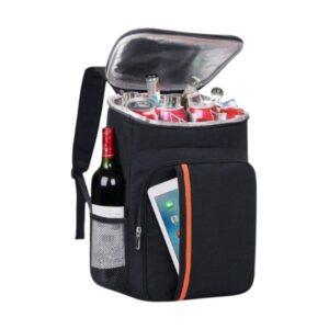 Mochila Térmica Preta Viagem Impermeável Com Bolsos e Alças