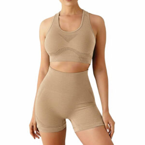 Conjunto Esportivo Bege Academia Fitness Levanta Bumbum