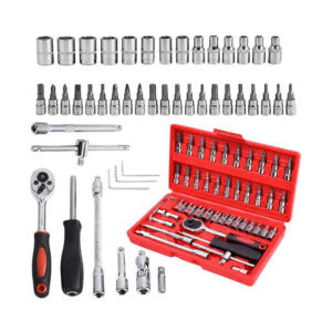 Kit Ferramentas 46 Pçs c/ Maleta Chave Catraca Bits Soquetes