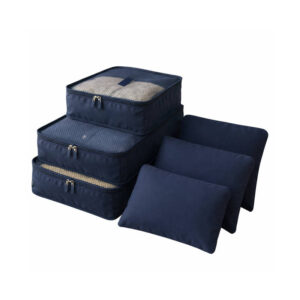 Kit 06 Organizadores Azul Mala de Viagem Tamanhos Variados