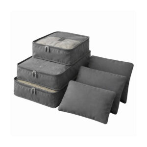 Kit 06 Organizadores Cinza Mala de Viagem Tamanhos Variados