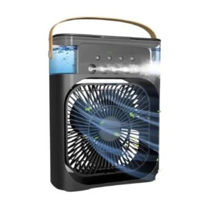 Ventilador Portátil Preto Led 07 Cores Mini Ar Climatizador