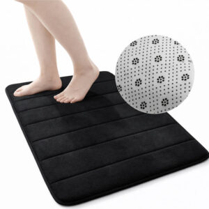 Tapete Banheiro Soft Preto Antiderrapante Absorvente 40x60cm