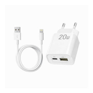 Kit Carregador Turbo 20w + Cabo Lightning Duplo Carregamento