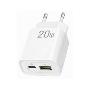 Carregador Turbo 20w USB + Tipo-C com Duplo Carregamento