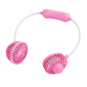 Ventilador de Pescoço Rosa Portátil Recarregável Flexível
