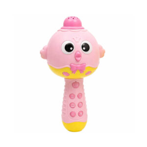 Microfone Musical Infantil Rosa Interativo com Luz e Som