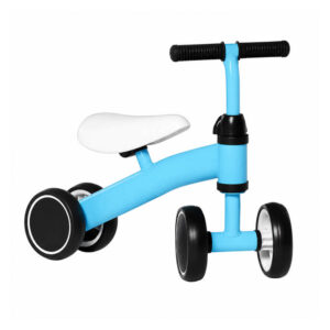 Bicicleta de Equilíbrio Azul Infantil Sem Pedal com 4 Rodas