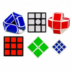 Kit 6 em 1 Cubos Mágicos 2x2 3x3 Shape Axis Diamante Mosaico