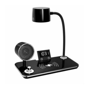 Luminária de Mesa com Caixa de Som 4 em 1 (PRETO)