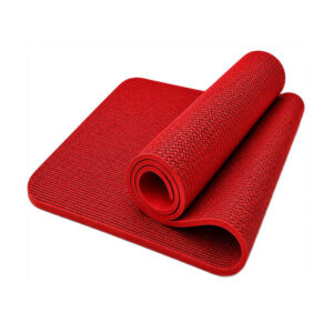 Tapete Vermelho de Yoga Alongamentos Pilates Antiderrapante