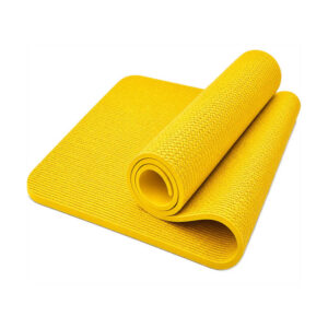 Tapete Amarelo de Yoga Alongamentos Pilates Antiderrapante