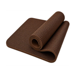 Tapete Marrom de Yoga Alongamentos Pilates Antiderrapante